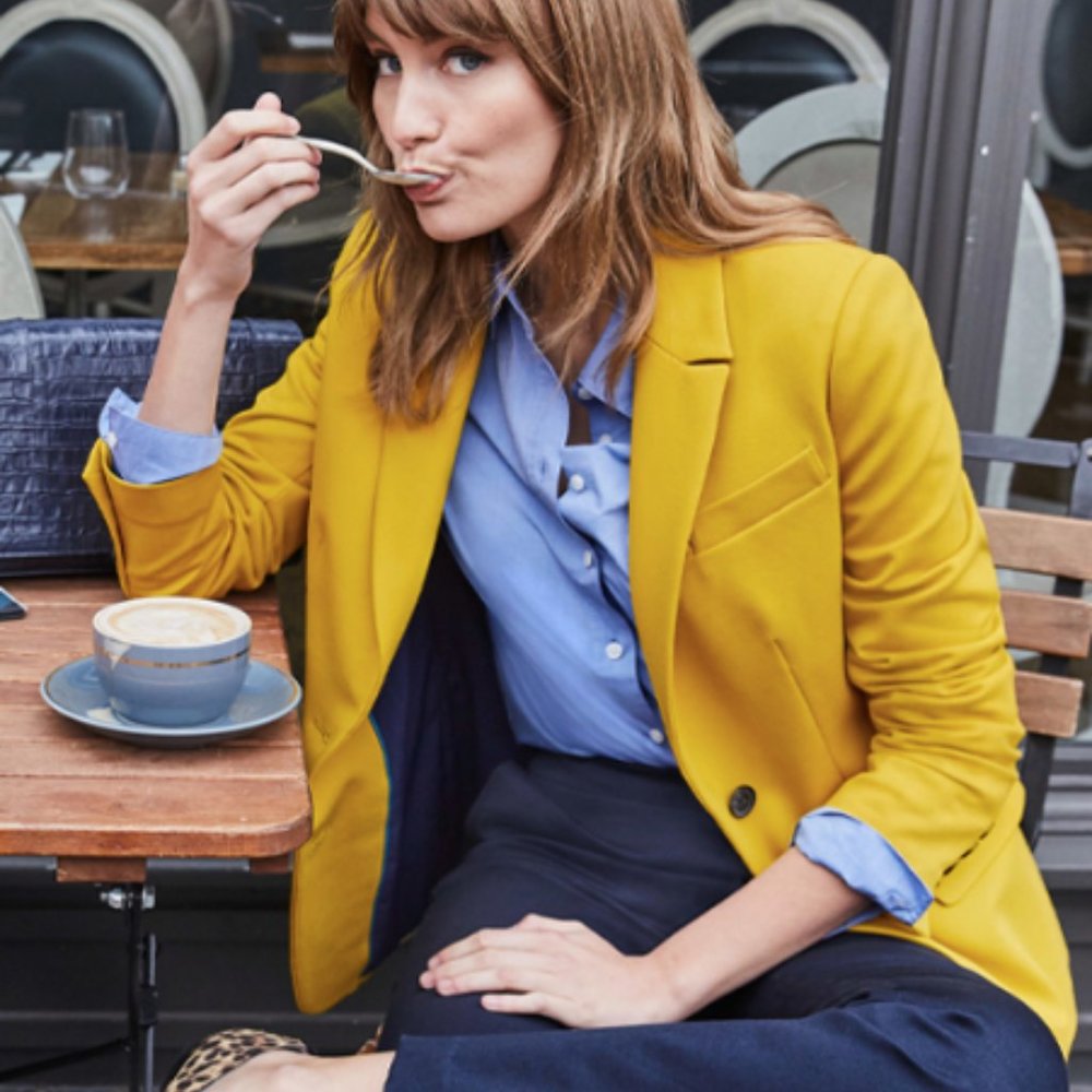 BODEN yellow ponte blazer